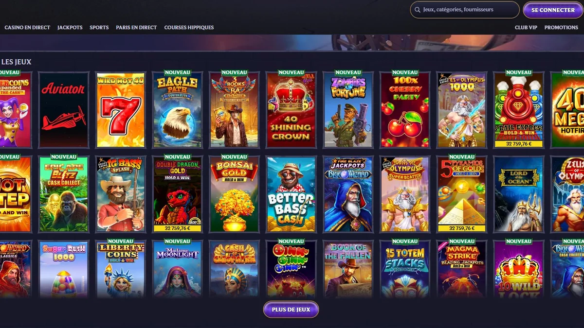 lolajack slots library and game selection